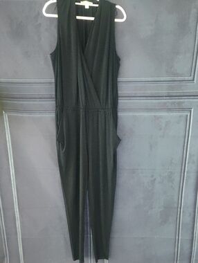 Sleeveless Black Jumpsuit with V-Neck